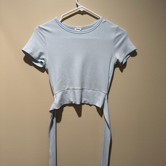 Light blue tie baby tee - Picture 1 of 4